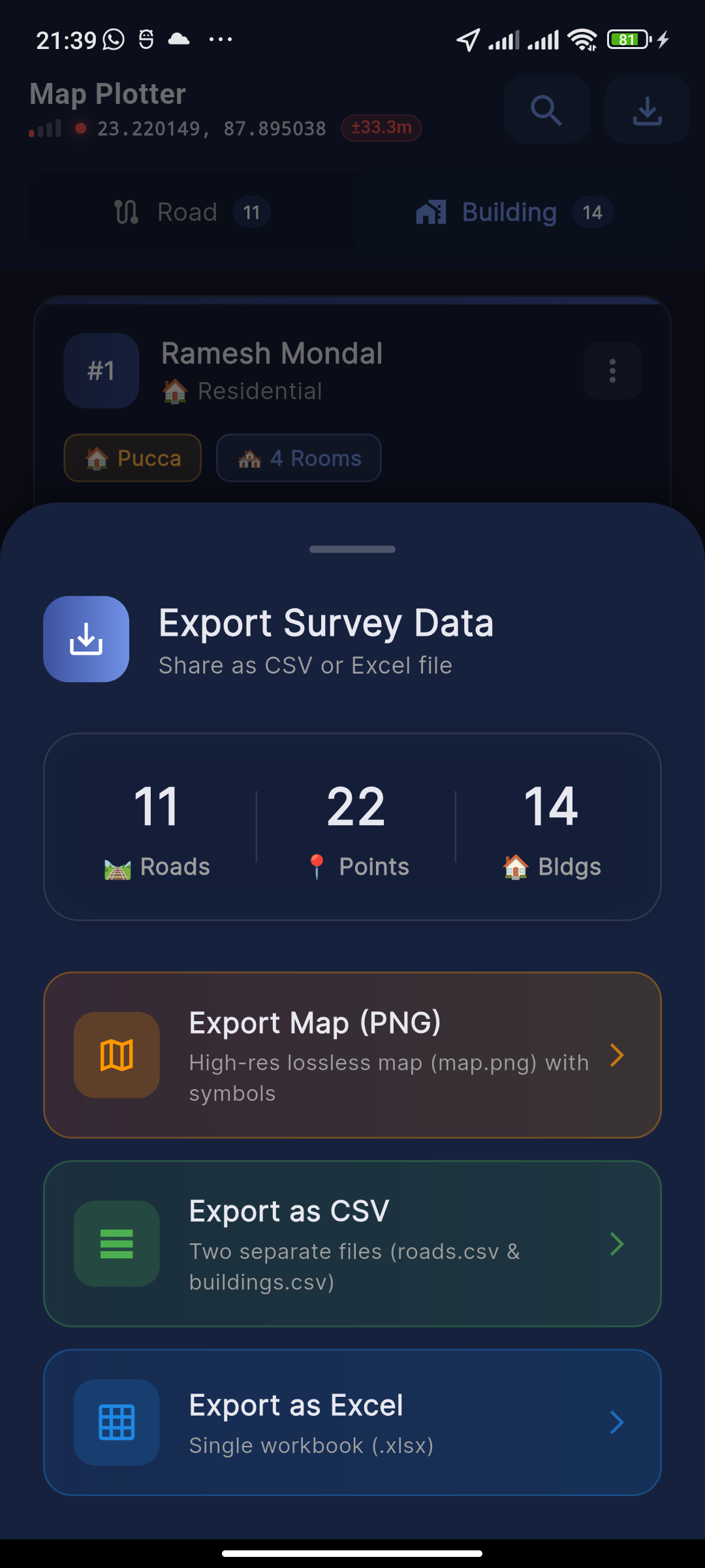 High-resolution map image being rendered for export